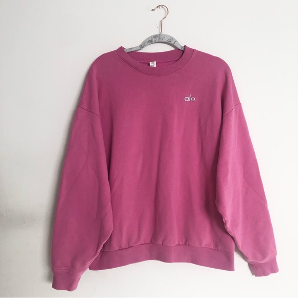 Alo Yoga Accolade Crew Neck Pullover Paradise Pink S - Picture 4 of 13